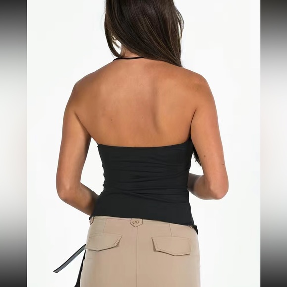 NWOT Princess Polly DESSY STRAPLESS TOP in BLACK - Picture 5 of 9